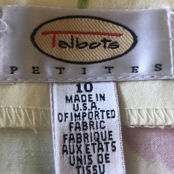 TALBOTS YELLOW FLORAL SKIRT SIZE 10 PETITE   NEW - Picture 2 of 8